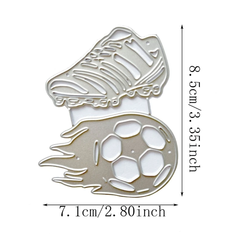 Molde metal para corte futebol, estênceis, modelo corte diy para álbum scrapbooking, cartão papel, artesanato