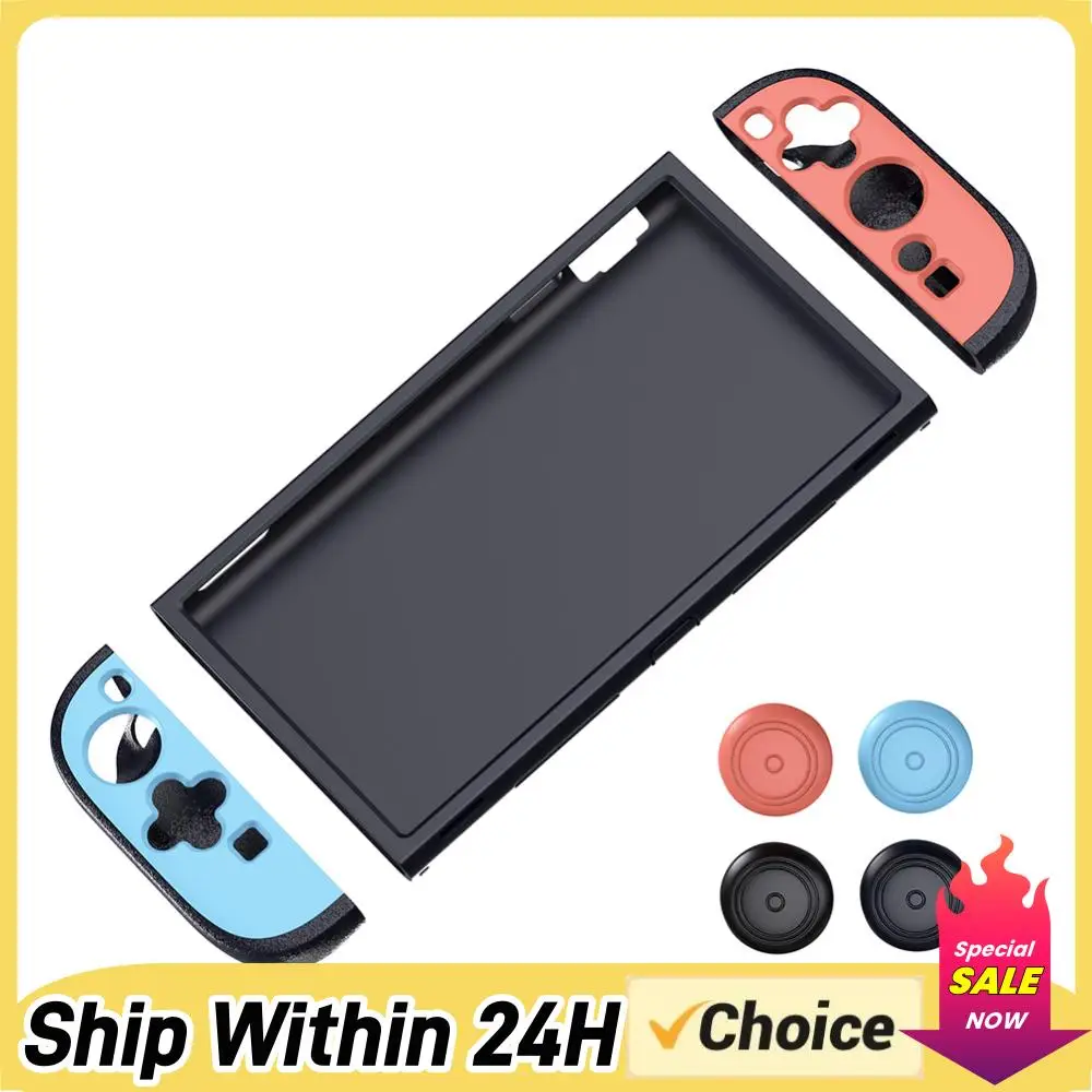 For NS2 Split Silicone Handle Sleeve with Thumbstick Caps Gamepad Protective Cover Detachable for NS2 Gmaing Console Accessories