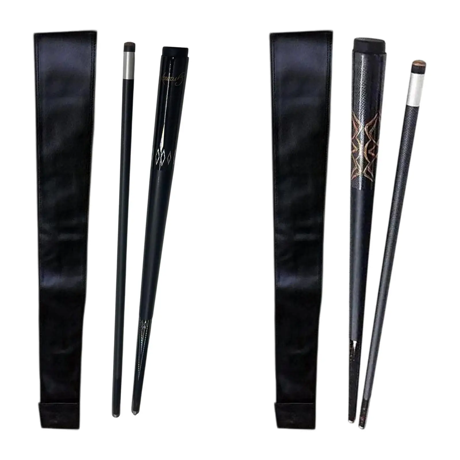 1/2 Pool Cue with Carrying Case Portable Billiard Stick for Indoor Use
