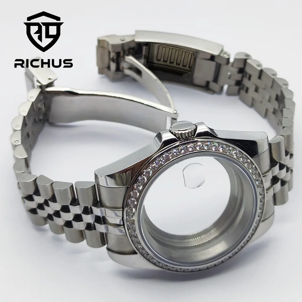ريتشوس حافظة فضية 36 مللي متر 39 مللي متر ساعة تناسب NH34 NH35 NH36 ETA2824 PT5000 ساعة يد تعمل بالحركة اكسسوارات #5