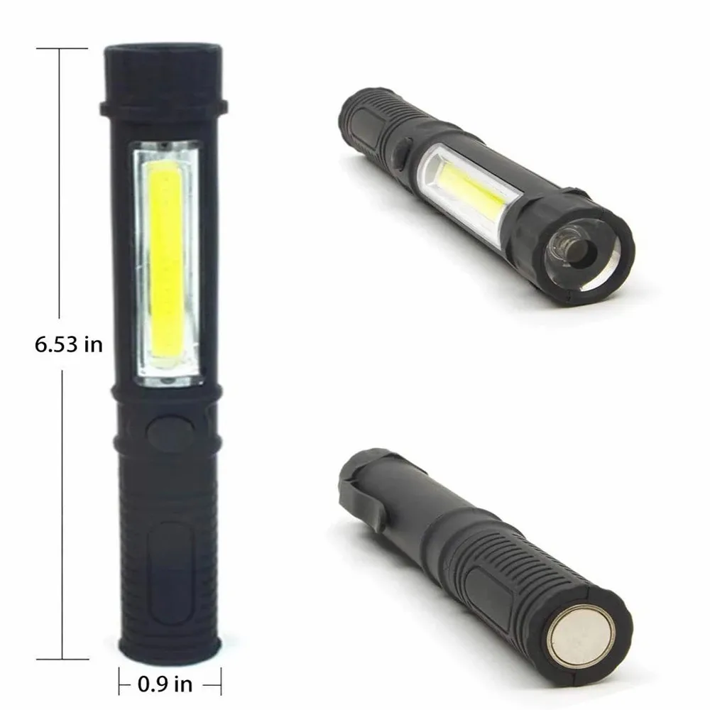 F5 Mini Portable Flashlight Working Inspection Torch Pocket Pen Light COB LED Multifunction Maintenance Flashlight Magnetic Base