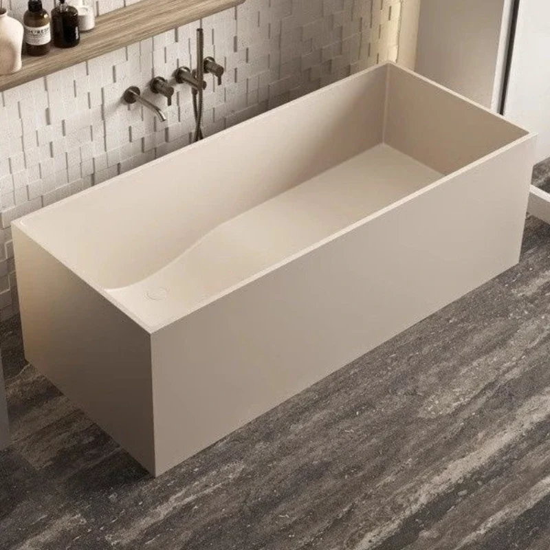 

PMMA polymer artificial stone square bathtub bathroom adult bath integrated bathtub