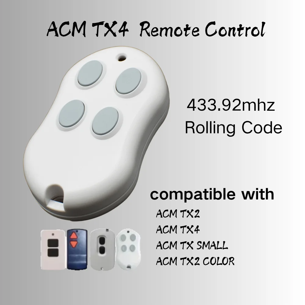 

ACM TX2 TX4 Garage Door Remote Control 433.92 MHz Clone ACM TX 2 4 TX SMALL TX2 COLOR Gate Opener Hand Transmitter