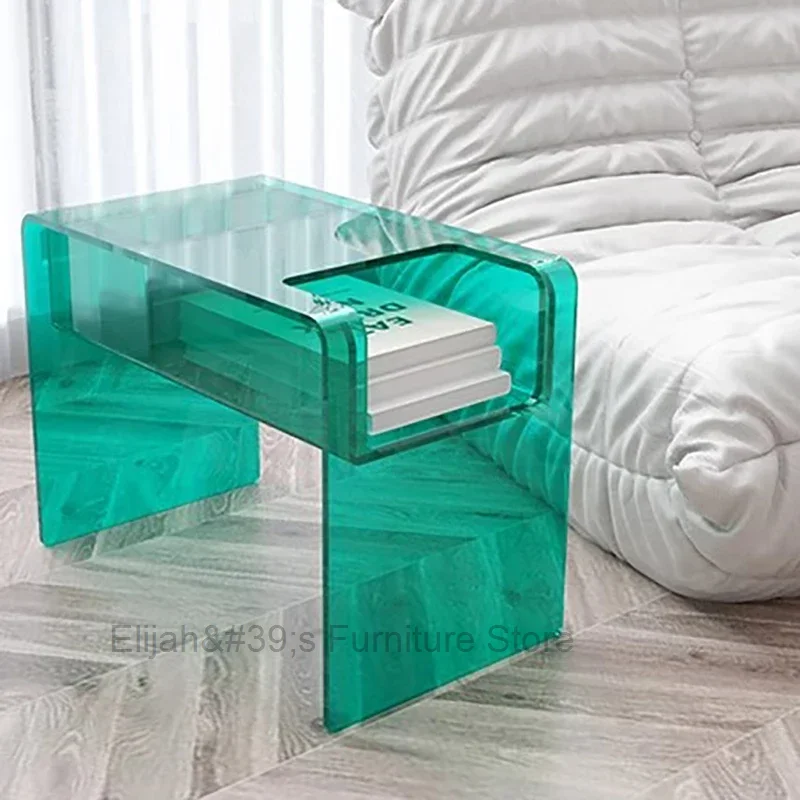 

Mesa Lateral Acrylic Coffee Table Modern Salon Corner Salon Bedroom Nightstands Italian Console Table Bed Side Nordic Furniture