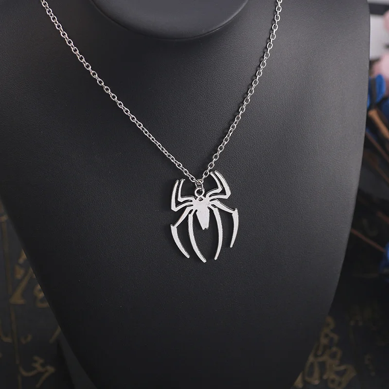 2023 New Spider Shape Movie The Same Necklace Stainless Steel Silver Plated Men's Accessories Hip Hop Trend Gift image 3