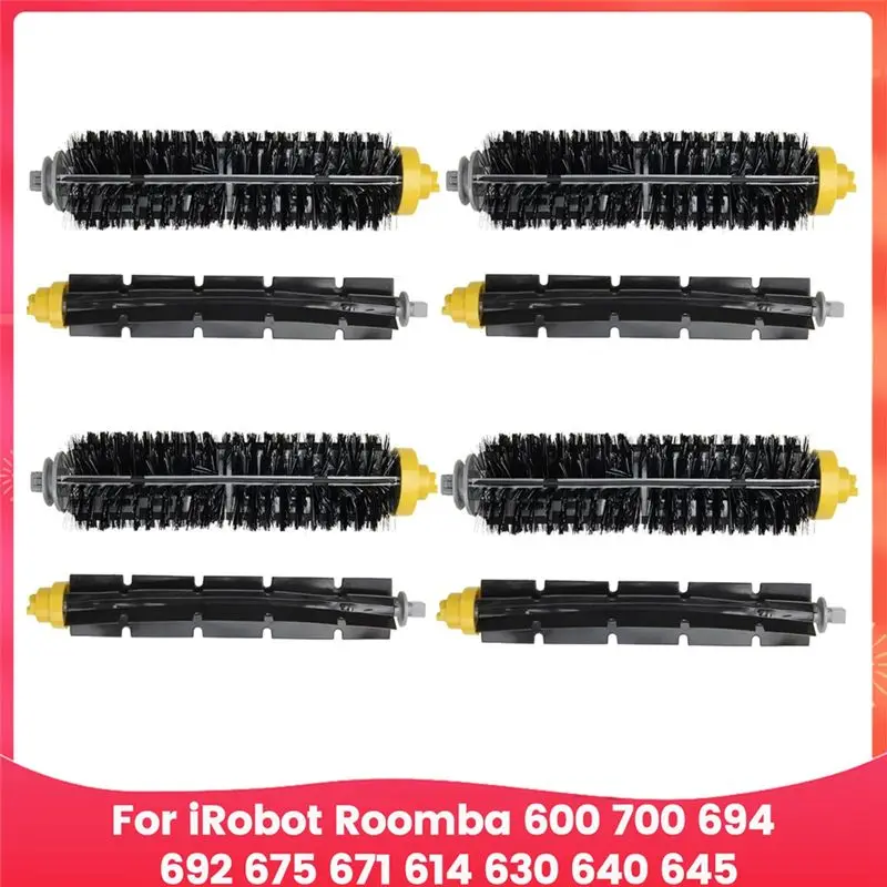 Kit de cepillos de cerdas y cepillos batidores flexibles para aspiradora Irobot Roomba series 600 y 700, 694, 692, 675, 671, 614, 630, 640, 645-AT64