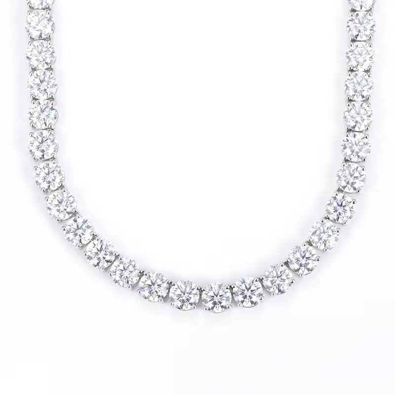 MSN-517 3mm 16/18/20/22 Inches Custom Luxury VVS Moissanite Jewelry Diamond Necklace Hiphop Silver 925 Moissanite Tennis Chain