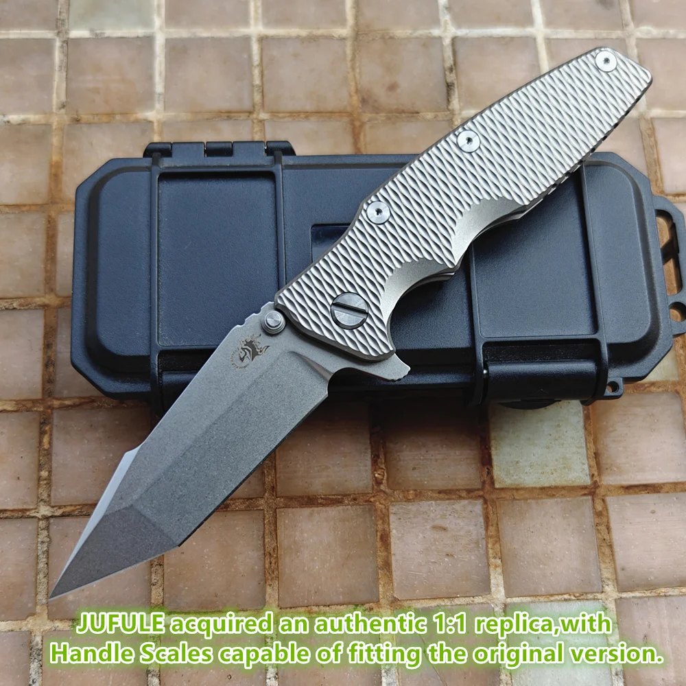 

Складной нож JUFULE Classical Hinderer Eklipse с титановой рукоятью, сталью N690, керамическими подшипниками, для рыбалки, кемпинга, охоты, активного отдыха, EDC-инструмент