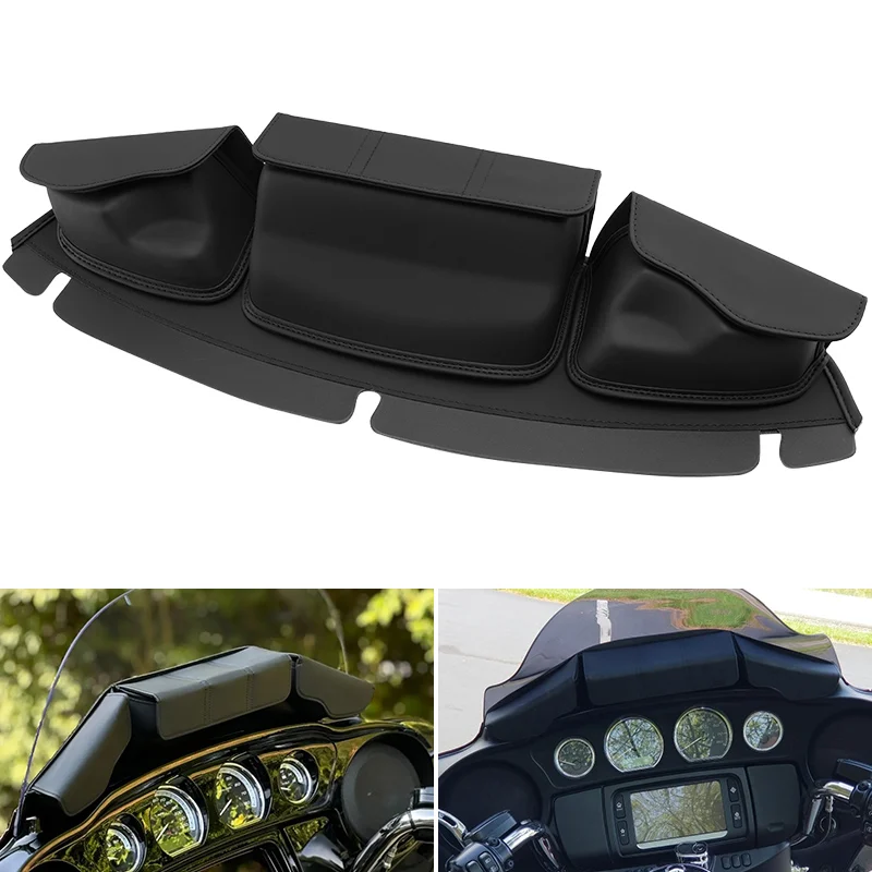 オートバイフロントガラスバッグ-3-ポーチポケットバットウィングフェアリングポーチハーレーツーリングエレクトラストリートグライドウルトラリミテッド-14-20-用