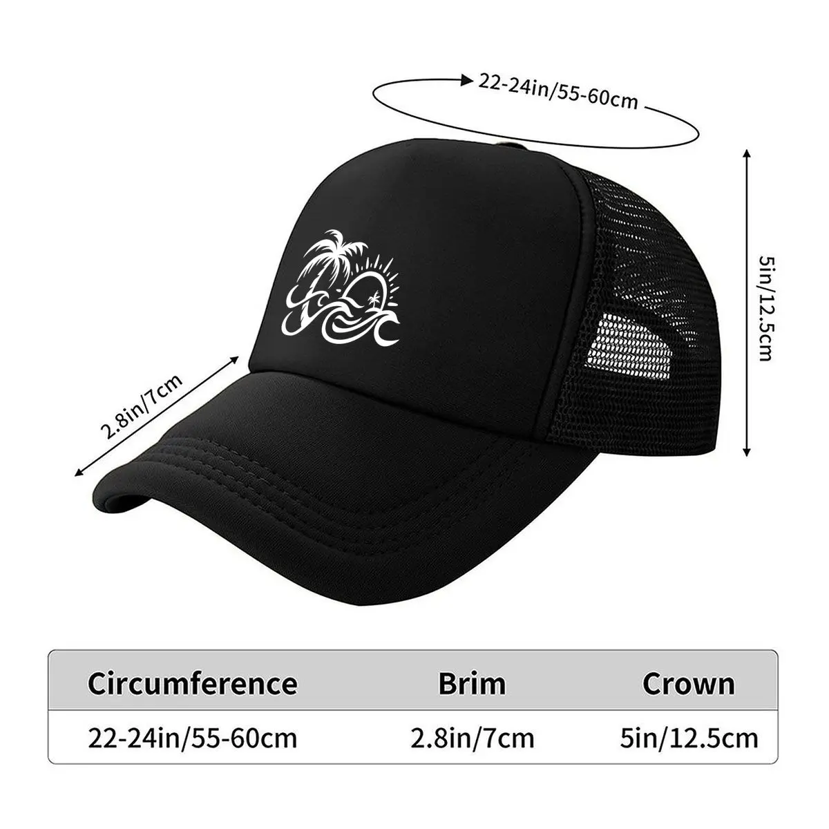 Tropical Palm Wave Suede Baseball Cap 2026 Mesh Baseball Cap Dad Hat Hip Hop Snapback Cap