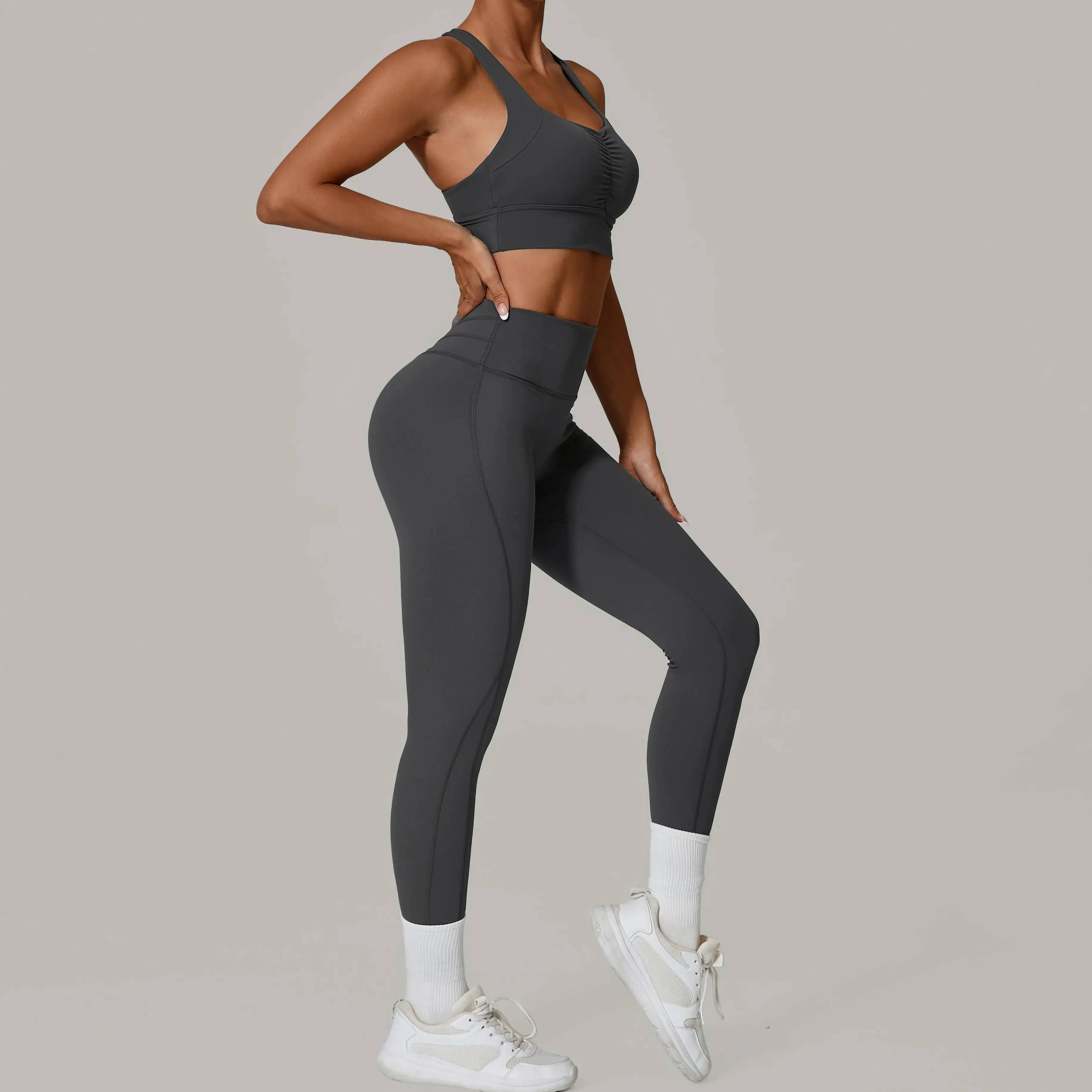 

PCS Bra And Gym Set Yoga Clothes Quick Drying Sportswear Running Leggings Workout Sports Crop Top Women