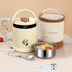 USB Electric Heating Lunch Box Stainless Steel 65 ℃ Office Car Truck 5V 12V 24V Food Heated Warmer Container Heater Student Set