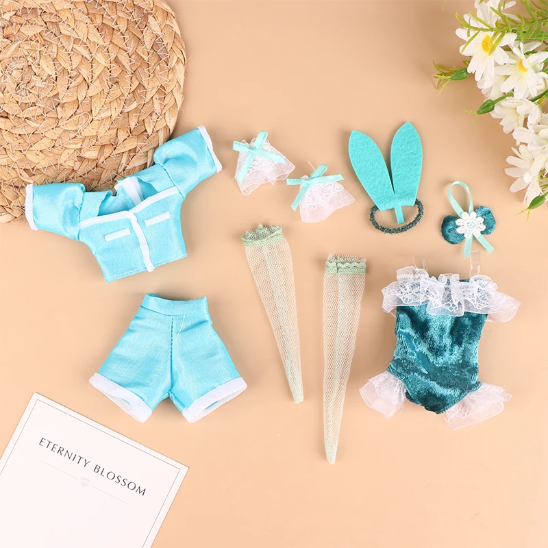 1 Set Doll Clothes Short Sleeve Shorts Sexy Bunny Dress With Headband Stockings - Party Uniform For 30CM Doll
