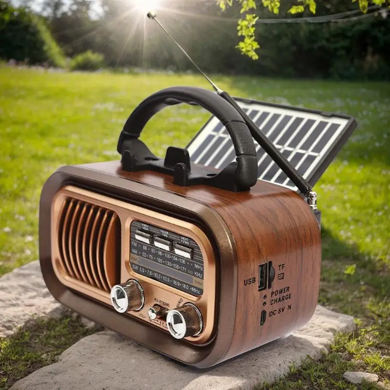 Linterna de Radio Solar, cargador de teléfono móvil, receptor portátil AM FM SW, Radio Solar Vintage con funciones de luz LED para senderismo