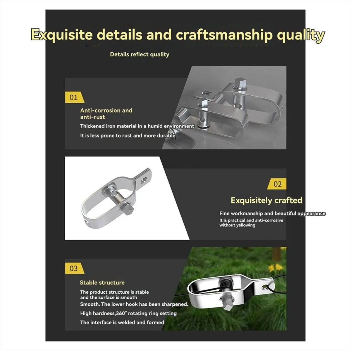 HGHO 10 Pcs Electric Fence Tightener Barrier Fence Metal Cable Strainer Tool Wire Rope Tension Tensioner Heavy Duty Tightener