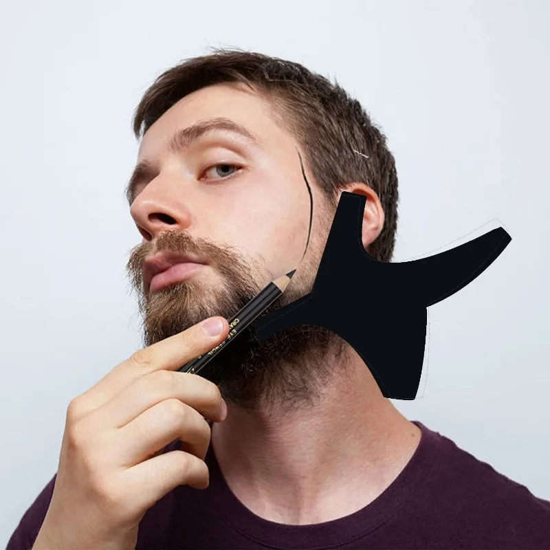 Beard Lineup Guide Template Kit White Pencil Shaper Edging Comb Professional Barber Beard Shaping Tool Styling Accessories
