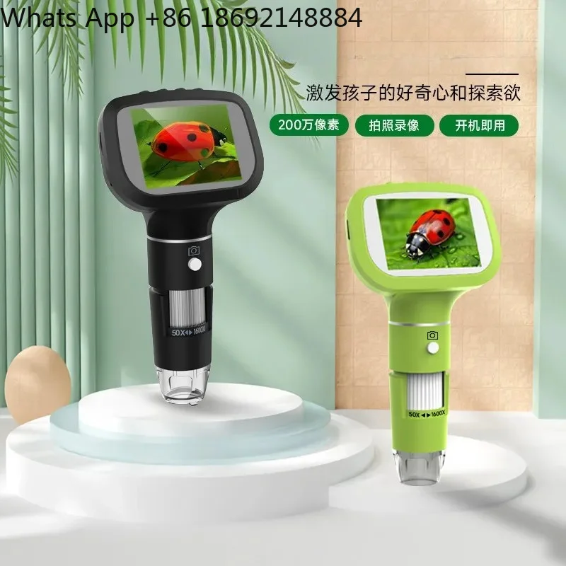 Portable Microscope with 2.4 Inch Screen 2 MP 1600X Magnification for Mobile Phone Repair and Electronics Inspection