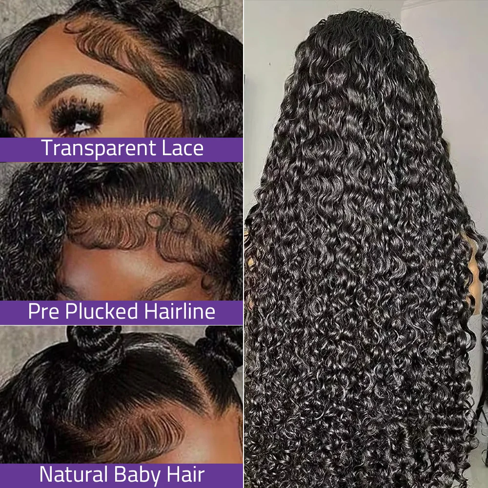 38 inch diepe golf 13x6 HD kanten voorkant 100% menselijk haar pruik 200% dichtheid 5x5 360 full lace frontale pruiken vooraf geplukt voor zwarte vrouwen