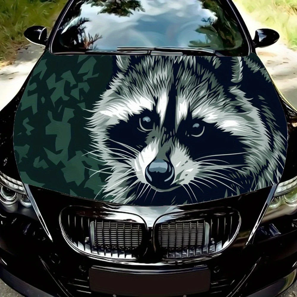 

Realistic - Raccoon Pattern Car hood stickers, waterproof self-adhesive car vinyl stickers, car decoration protection stickers,