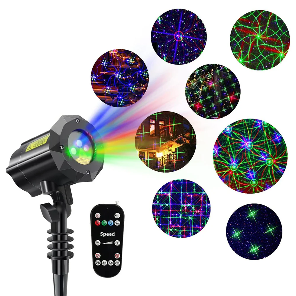 

Waterproof 8 Patterns Garden Lights Laser Christmas Projector Lamp with Security Lock for Home,Yard,Party,New Year