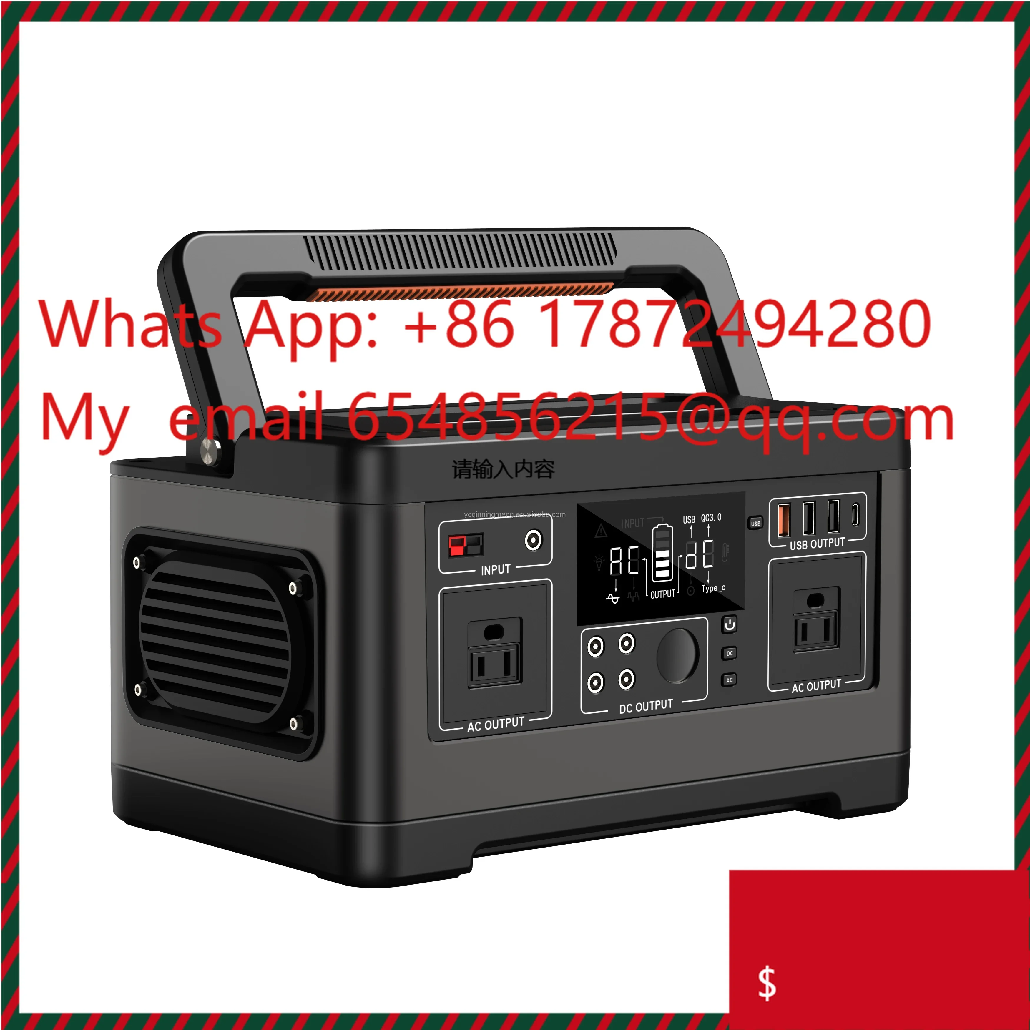 Portable 500W/520Wh Power Station with 300W LED Solar Charging, High Quality for Home, Car & Emergency