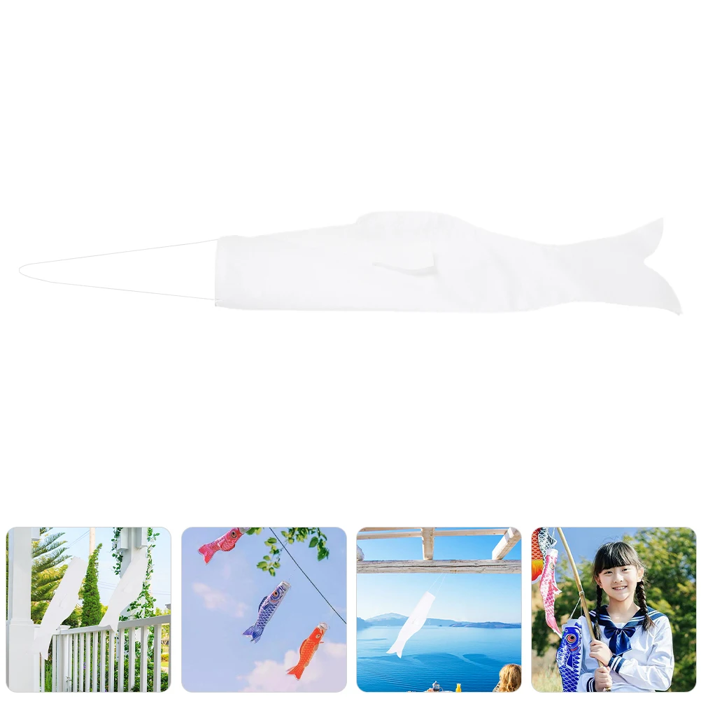 

3 Pcs Carp Streamer Blank Fish Windsock for Painting Flag Koinobori Japanese Graffiti Kids Festivals