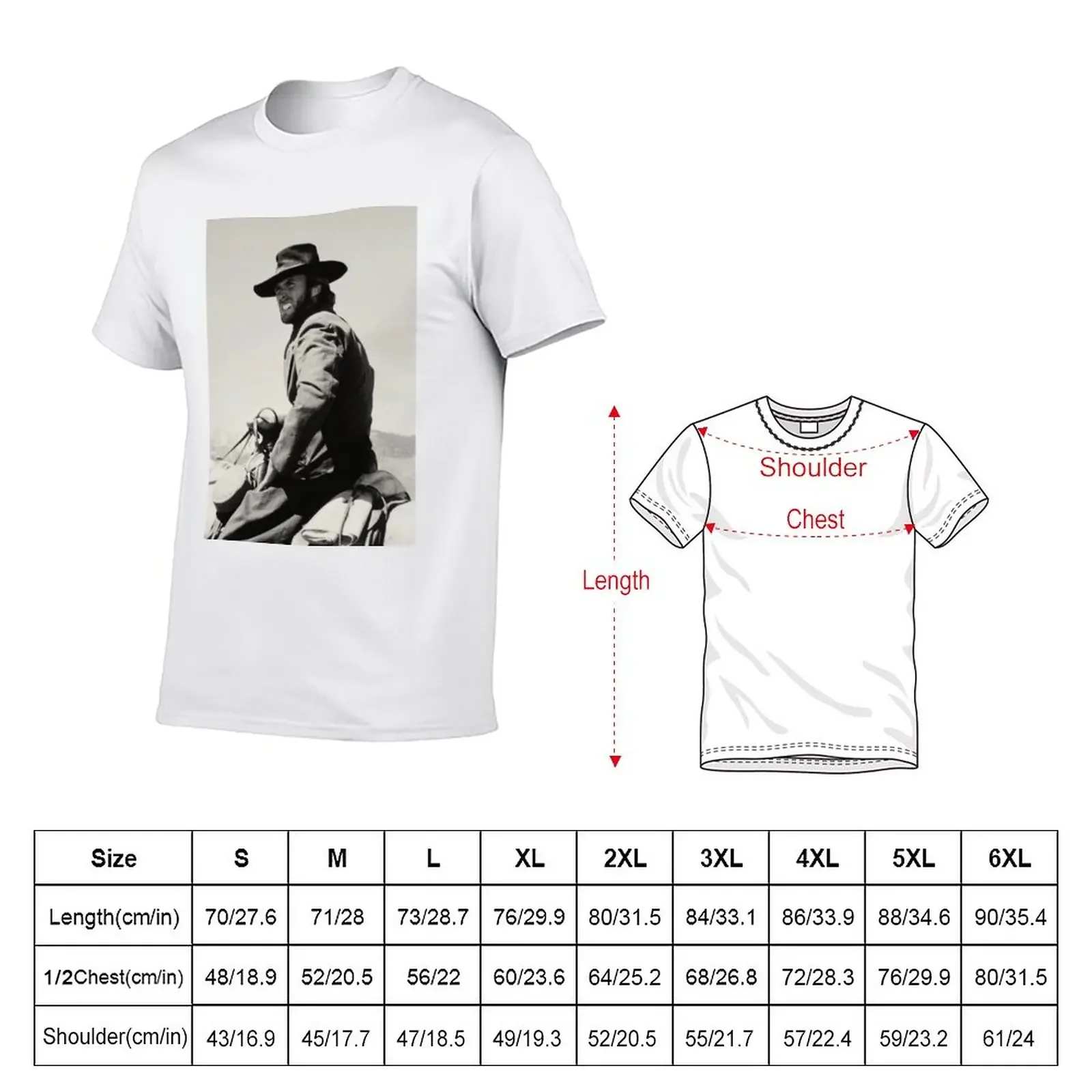 New Clint Eastwood riding a horse T-Shirt Anime t-shirt boys white t shirts sweat shirts, men