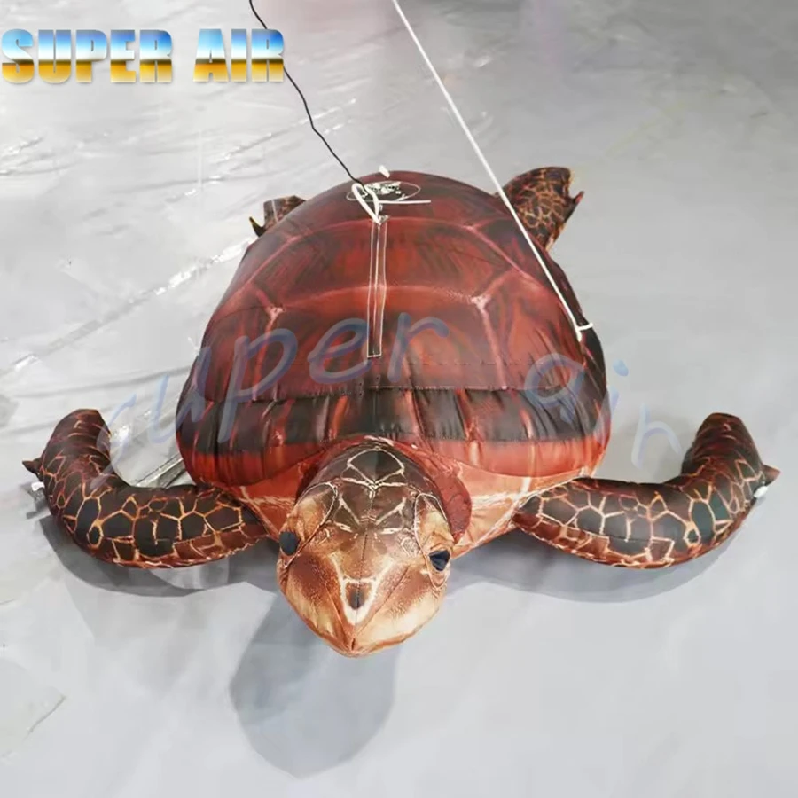 Modèle de tortue gonflable suspendu d'animal océan gonflable mignon de vente chaude pour la décoration d'entreprise