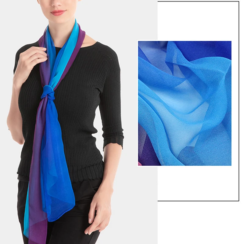 Fashion Gradient Color Solid Scarf Women Long Shawl And Wraps Summer Bandana Elegant 160x50cm