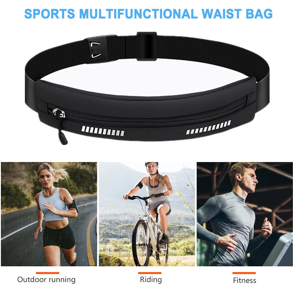 Waterproof Running Waist Bag for Men Women Outdoor Sport Money Phone Holder Jogging Training Key Belt Back Reflective Fanny Pack