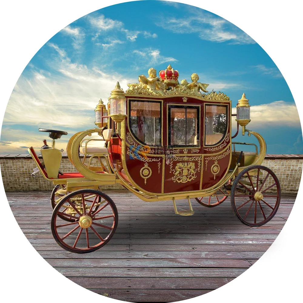 Luxury Classic European Electric Drive Customizable Royal Carriage Elegant Tourism Wedding Royal Carriage For Ceremony Display