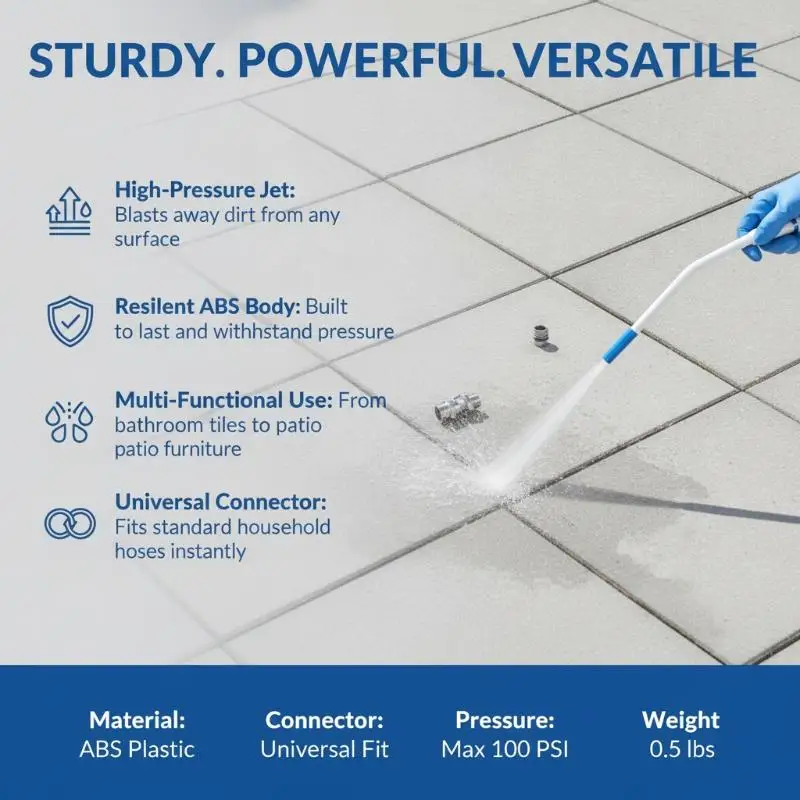 High Pressure Cleaning Nozzle, Elongated Curved Shower Sprayer For Toilet Gap Floor Drain Deep Stain Washing,1/2'' Interface
