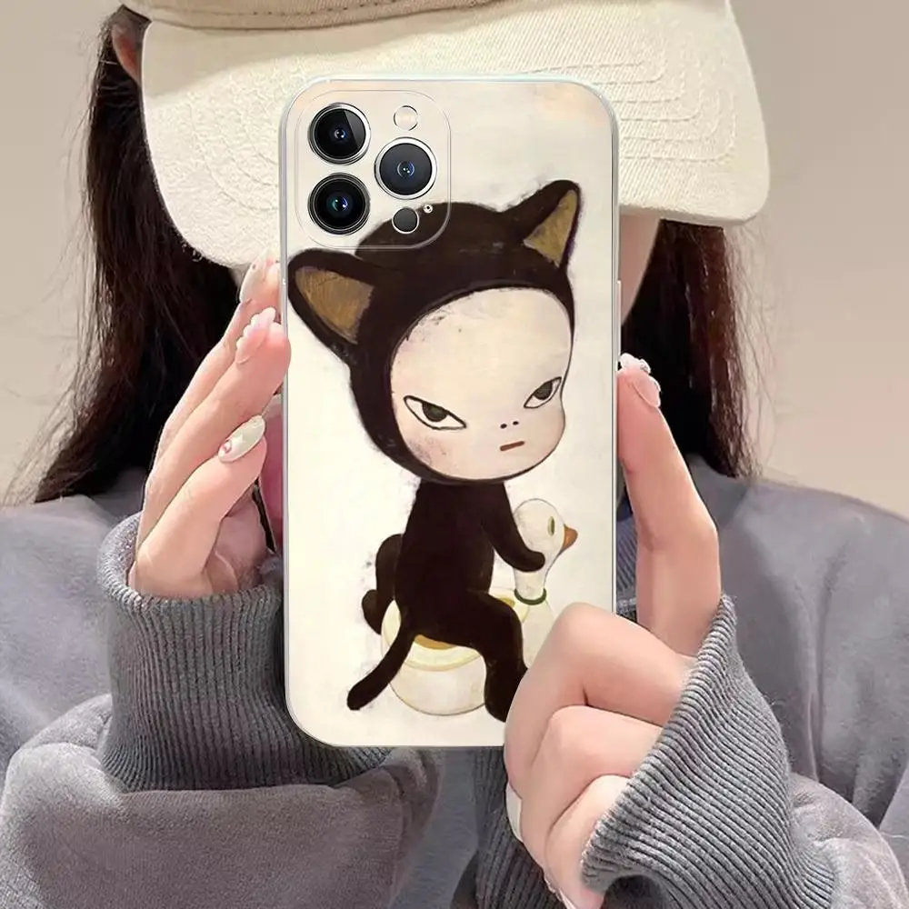 Yoshitomo Nara, силиконовый мягкий чехол для телефона для iphone 15 14 13 12 11 Pro Mini XS MAX 8 7 6 Plus X XS XR Cover