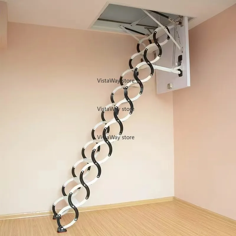 Household Foldable Custom Made Pull Down Steel Portable Manual Attic Stair Loft Ladder
