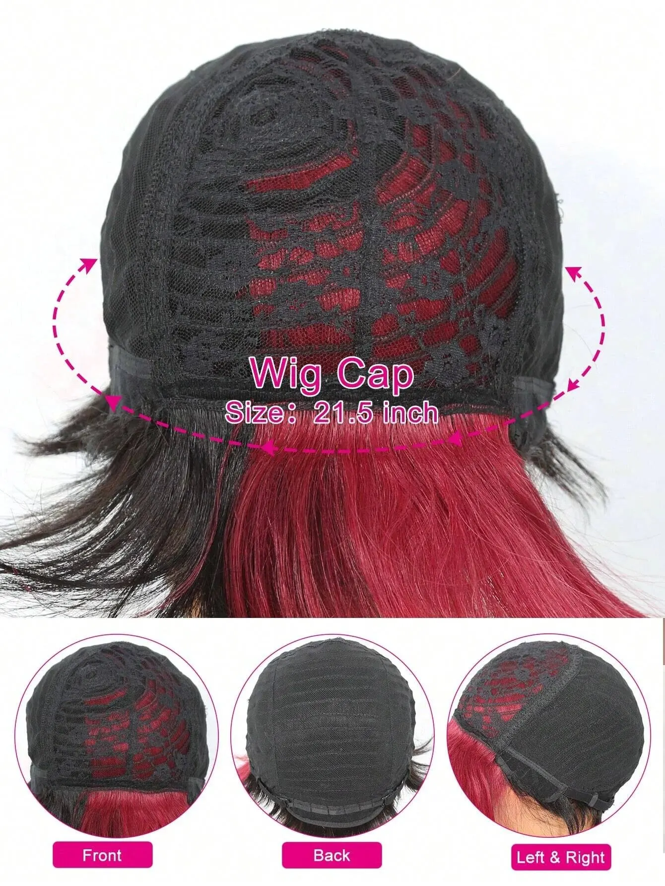 Wig lurus Pixie Cut murah Wig rambut manusia Burgandry campuran Wig Remy mesin penuh dibuat Wig 6 inci rambut manusia untuk wanita, FY 019