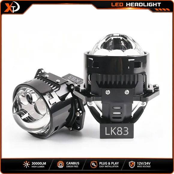 XTG LK83 3 Inch Bi LED Projector Lens 80W Triple Direct Beam High Power LED Headlight High Low Beam Retrofit Car Accessories LED