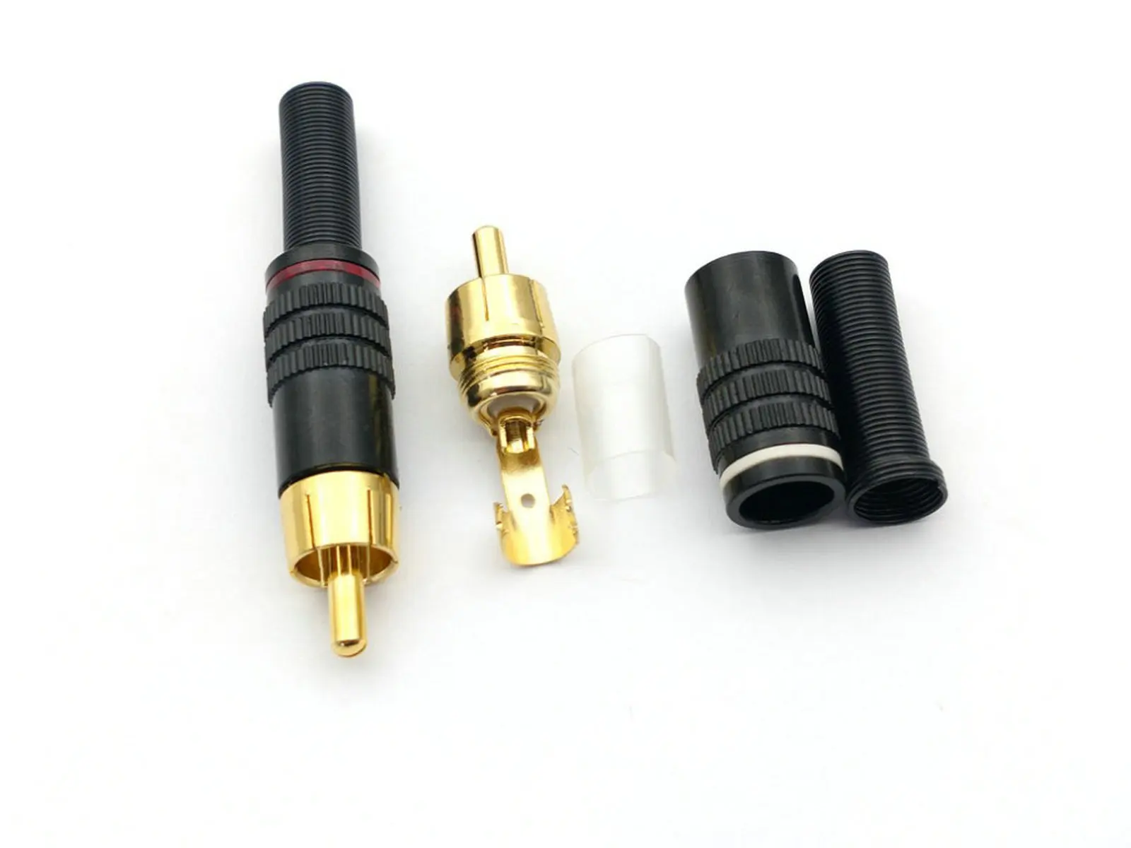 Imagem -03 - Conector Macho de Áudio com Mola de Metal Conector Macho de Cobre Rca de 40 Peças 100 Peças