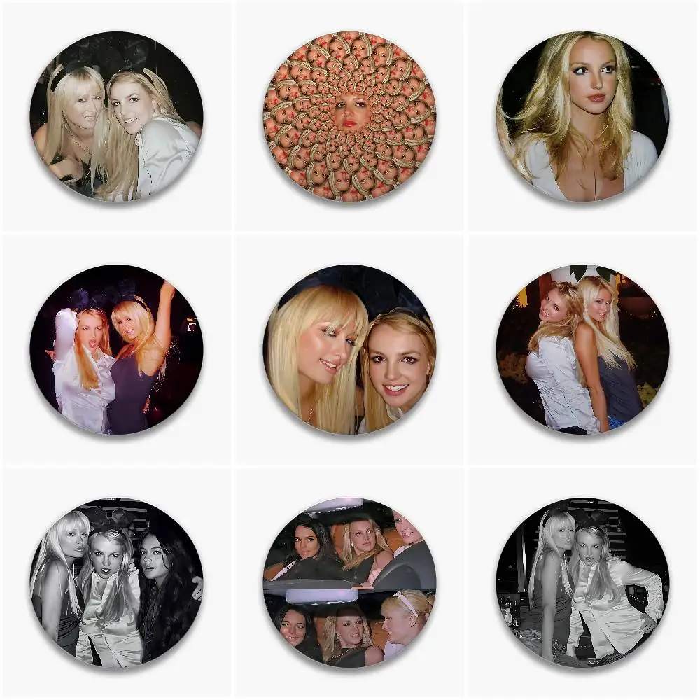 Paris Britney Lindsay-Hilton Badges Button Pin Handmade Brooch For Clothes Badge Backpack Decoration Accessories
