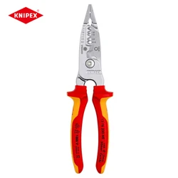 KNIPEX Tool 13 76 200 ME Insulated Electrician Wire Stripper 1000V VDE Tested Multifunctional Pliers 200 mm