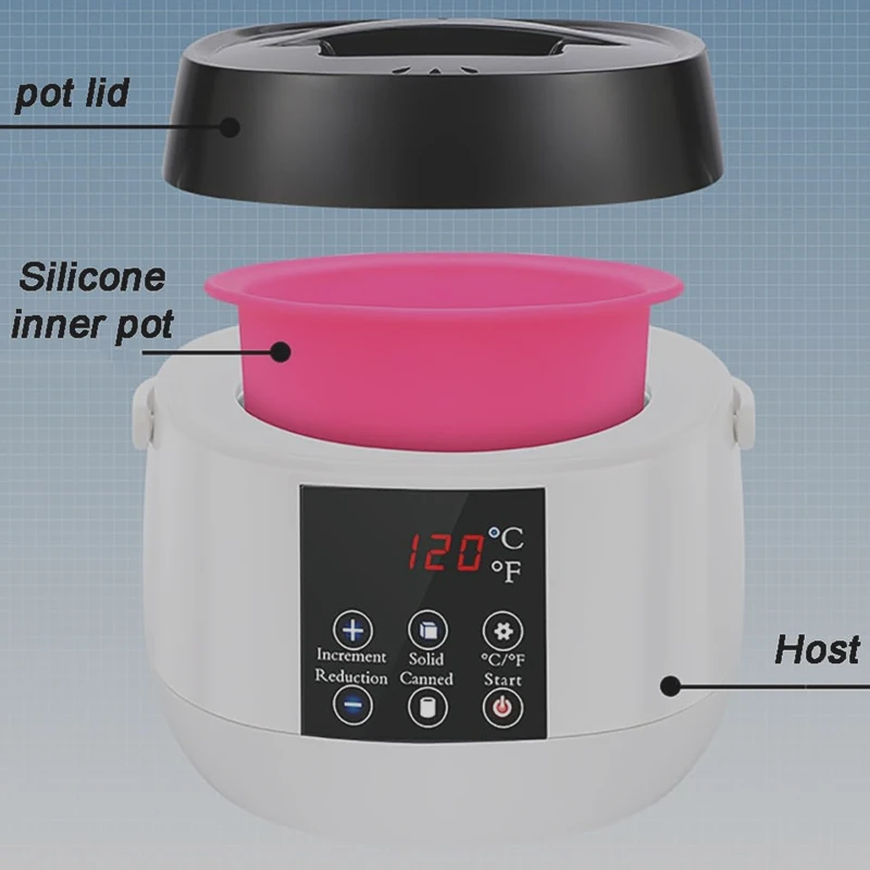 YTYIN المحمولة الذكية توقيت متعددة الوظائف الشمع كتلة جرة الشمع، شمع إزالة الشعر وآلة الشمع الساخن #4