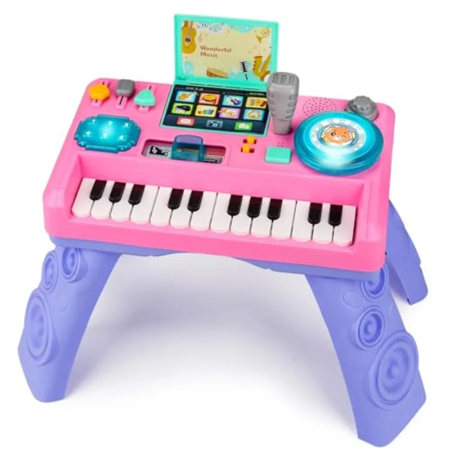 

Baby DJ Table for Toddlers 1-3 with Music and Light, Musical Baby Piano Toys 6-9-12-18 Months Toddler Activity Table Music Inst