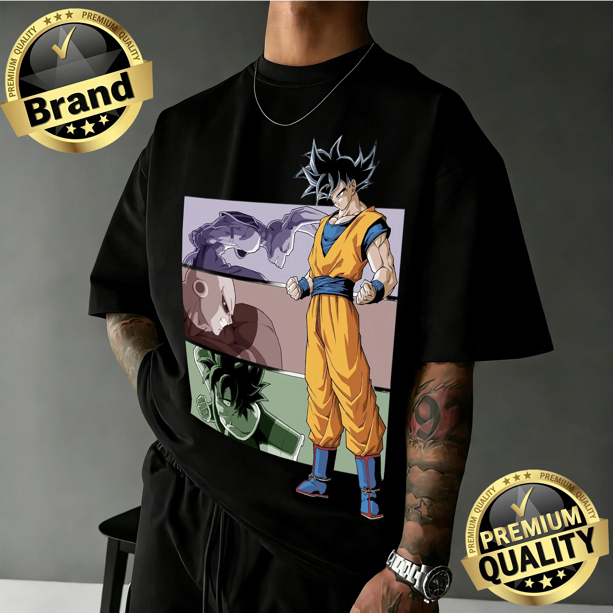 2026 Sommer Dragon Ball Lizenziertes 100% Baumwolle Oversized T-Shirt für Herren Damen Kinder Goku Retro Anime Multi-Szenen Qualitätsdruck Tee