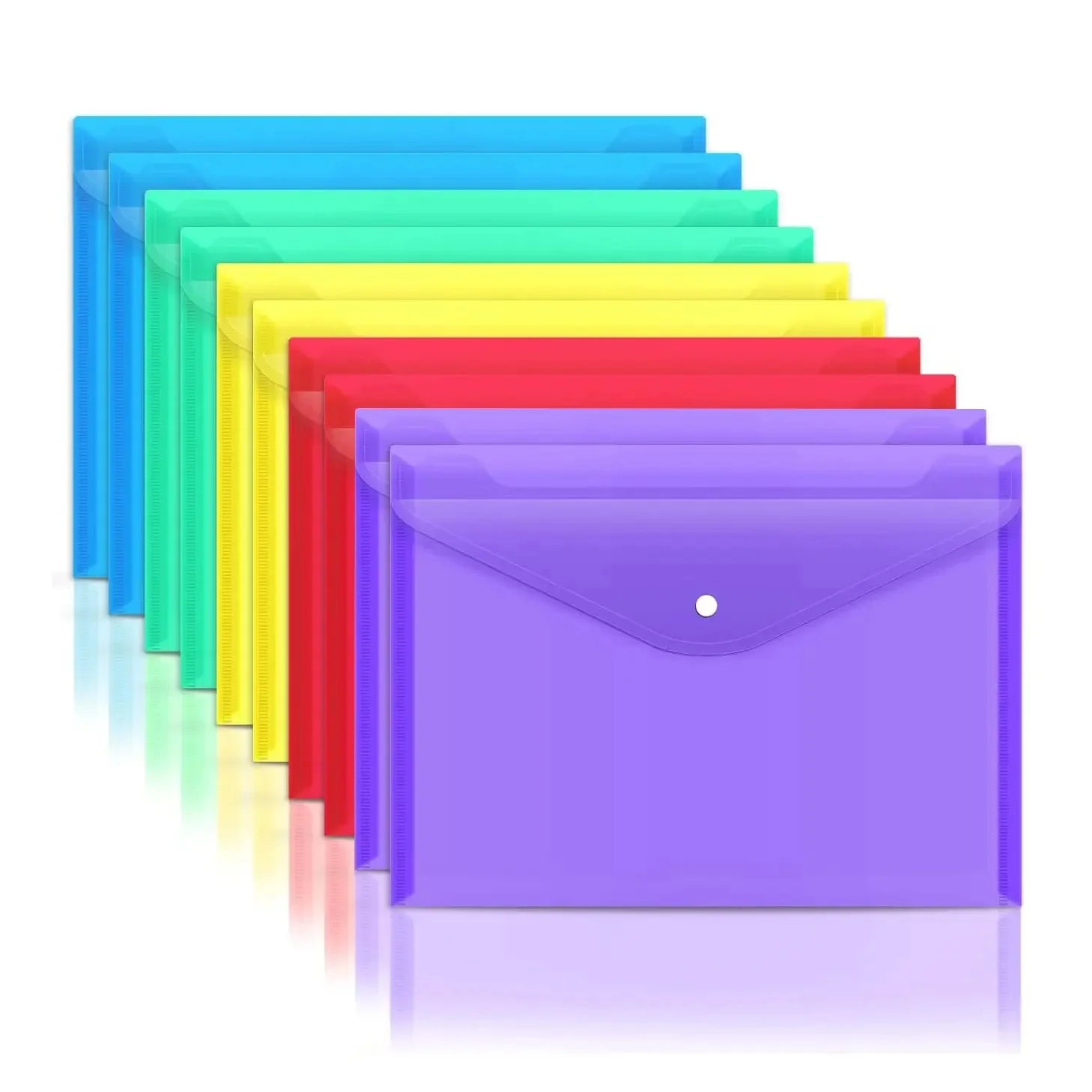 

10PCS Color Mix A5 File Envelopes, Colorful Document Filing Folders for Office School