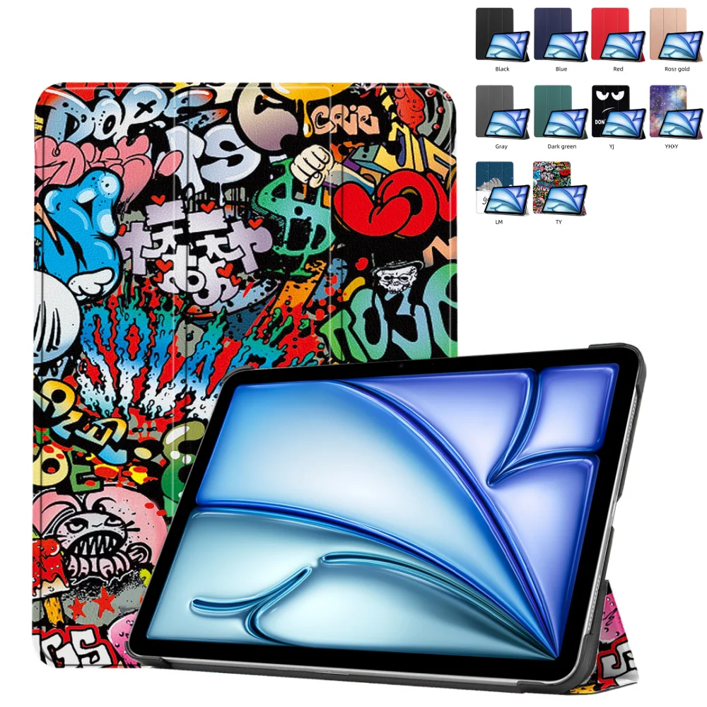 

Case for Apple iPad Air 13 2025 2024 A3269 A3271 A2903 A2904 13inch Sleep Wake up PU Leather Tri-Folding Stand Magnetic Cover