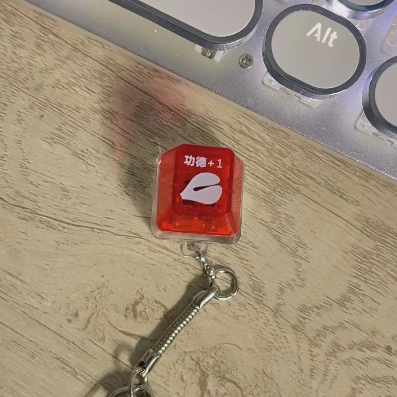 1 pz Elettronico di Legno Pesce Tastiera Chiave Decompressione Keycap Singolo Merit Accumulatore Giocattolo Creativo Chiave Fibbia Novità Giocattoli