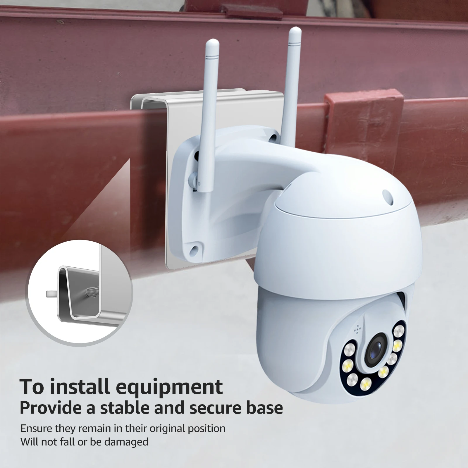 دعامة تثبيت مزراب معدني لـ Eufy SoloCam S340E30 تأمين كاميراك الشمسية 8.9*8.3*2 سنتيمتر دعامة تثبيت مزراب كاميرا مراقبة