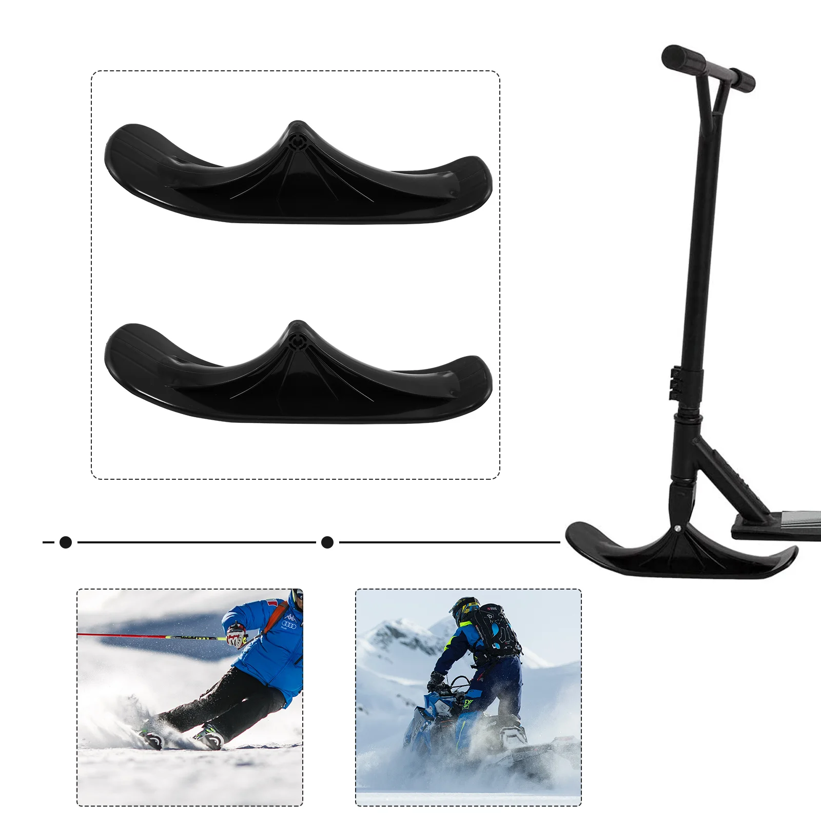 

Snow Sled Ski Scooter Accessories Durable Outdoor Snow Scooter Sled For Winter Adventure Dual Ski Attachment