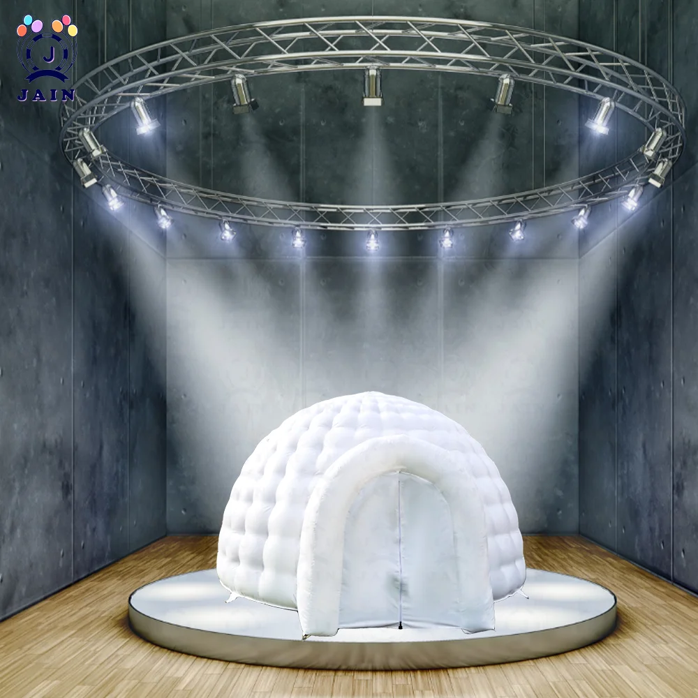 

Outdoor Portable Inflatable Igloo Dome Tent with Blower, White Igloo Marquee for Party, Wedding, Camping, PVC tent for Adults