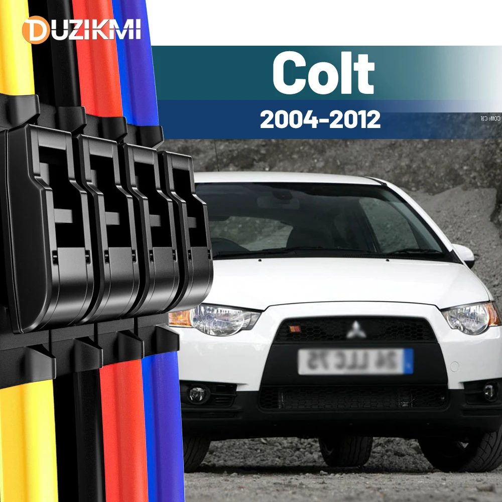 Für Mitsubishi Colt 2004-2012 2005 2006 2007 2008 2009 2010 2011 2 Stück Frontscheibe Scheibenwischerblätter Rot Blau