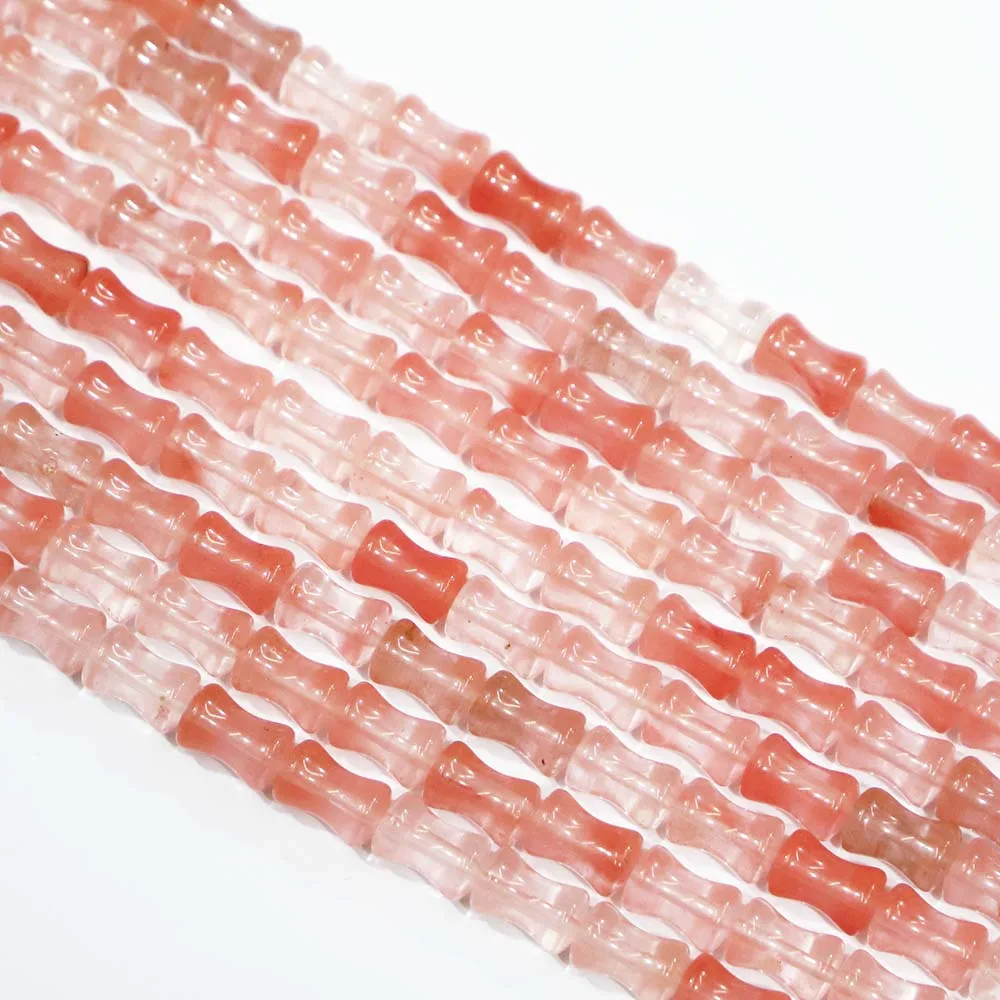 New Design Natural Stone Loose Bead Bamboo Joint Shape Aventurine Agate Crystal Turquoise Jades Spacers Jewelry Making Wholesale